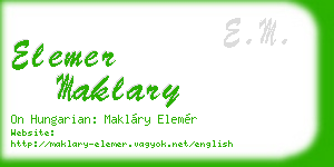 elemer maklary business card
