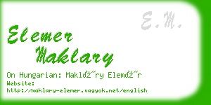 elemer maklary business card